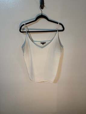 Banana Republic White V-Neck Camisole Tank Top with Adjustable Straps